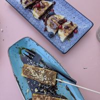 Grilled rice cake and yams cake at Shiyu in Vienna