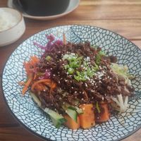 Rainbow bowl with brown rice and quinoa at Shiyu in Vienna