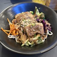 Peanut sauce bowl with tofu.  at Shiyu in Vienna