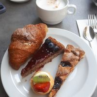 Lots of different vegan croissants, cakes and tarts at Gabry in Riva Del Garda