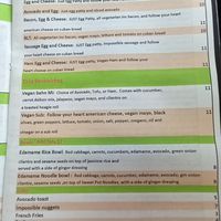 Vegan menu at Mity Nice Cafe in Clearwater
