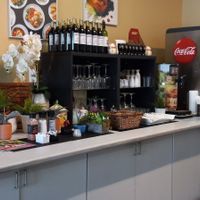 Drinks and condiments at Mity Nice Cafe in Clearwater