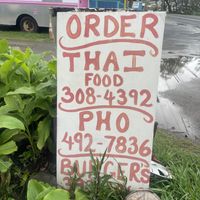 Sign by road   at Thai Food Truck Express - Punalu'u in Hauula