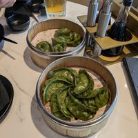 Impossible dumplings and veggies dumplings at Fisherman Jack's in Everett