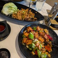 Tofu lettuce wraps and Kung Pao tofu at Fisherman Jack's in Everett