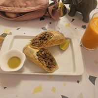 Burrito and juice at VEGGIE  in Cancun