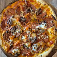 Mediterranean small $16: pepperoni is spicy, nice, cheese texture bit gluey  at Pizzaminded in Pascoe Vale