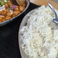 They gave us free rice. at Flavor of India in Needles