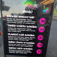 Menu May 2024 at Veg Van in Auckland