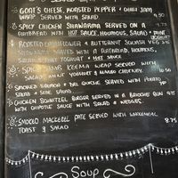 Specials board showing the shawarma - I had it without the yoghurt   at Johnny Baghdad's Cafe On The Square in Ripon