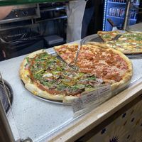 Vegan by-the-slice options (it varies I think)  at Little Pizza Parlor in Brooklyn