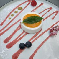 Kokos Panna Cotta, Mangosauce at Restaurant Omea  in Loerrach