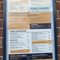 Menu  at The Market House in Glastonbury