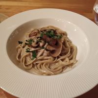 Pasta with mushroom cream at Cocomo in Tokyo