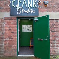 Door to the studios and upstairs the cafe. at Crank Cafe @ Crank Studios in Morley