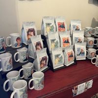 Coffee bags and mugs   at Undergrounds Coffee House in Buffalo