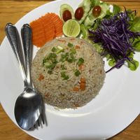 Plant based crab fried rice (khao putt boo)  at Feel Good Cafe in Phitsanulok