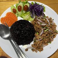 Plant based minced pork (moo sup)  at Feel Good Cafe in Phitsanulok