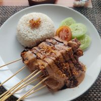 Tofu-Tempe Sate at Nana's Pool & Bar Sidemen in Sidemen