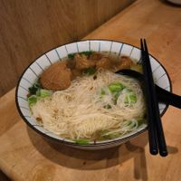 Angelica Noodle Soup 當歸麵.  Lion's mane mushroom, vegetables and noodles in soup infused with Angelica. at Miao Guanyin - 妙觀音素食 - Zhongzheng District in Taipei