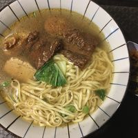Lion’s mane mushroom noodle soup with bean curd seasoned with herbs and tofu.  at Miao Guanyin - 妙觀音素食 - Zhongzheng District in Taipei
