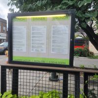Outdoor menu at The Daily Kitchen & Bar in Richmond