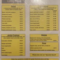 Food menu  at The Old Java Coffee House in Teignmouth