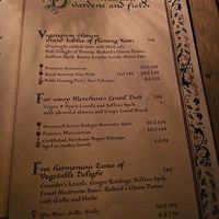 Menu. at Olde Hansa in Tallinn