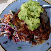 Jacket potato with chilli and avocado (May 2024) at Marks and Spencer Café in Aberystwyth