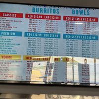 Menu  at Fresh Burrito  in Brampton