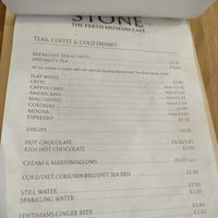 Non dairy milks and chocolate powder, chai at Stone Café in Perth And Kinross