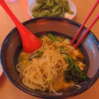 vegan ramen and spicy edamame at Nara Ramen and Sushi Bar in Boise