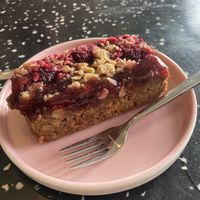 Vegan strudel cake/flapjack  at Corner Coffee in Porthcawl