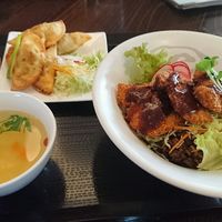 beef rice and dumpling at Shojin Cafe Foi - Shintouri in Wakayama