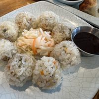 Handmade Rice Dumplings with slaw (just meh)  at Hello Dumpling in Dallas
