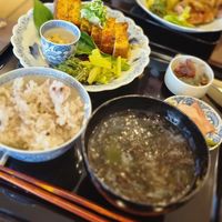 the vegan set meal (off menu) at Kanechi Fujiya - カネチ藤屋 in Nagano