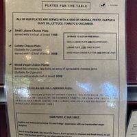 Menu  at Nuturella in Koh Phangan