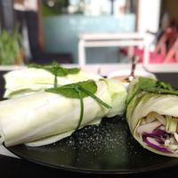 Rawlitos envueltos en hoja de col y menta at The Wala Room in Torremolinos