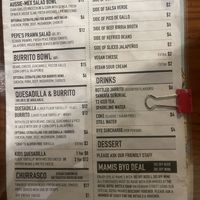 Menu side 2  at Mami's in Bondi