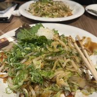 Vegan okonomiyaki (udon etc option)  at お好みセンター 「／５」 GOBUNNO in Hiroshima
