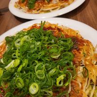 Great vegan Okonomiyaki! at お好みセンター 「／５」 GOBUNNO in Hiroshima
