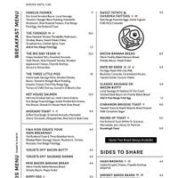 Breakfast menu, served until 11.45 at Farm & Harper in Whitstable