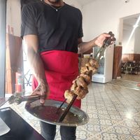 Seitan on skewers! at Chama Verde Churrascaria Vegana in Campinas