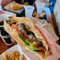 Portobello mushroom burger at Universal Studios - The Burger Digs  in Orlando