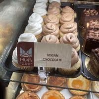 Chocolate and vanilla vegan cupcake  at Mia's Brooklyn Bakery in Brooklyn