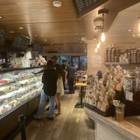 Inside, with indoor and outdoor seating in the back  at Mia's Brooklyn Bakery in Brooklyn