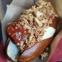 Vegan version of the classic hotdog at Bulls And Dogs in Amsterdam