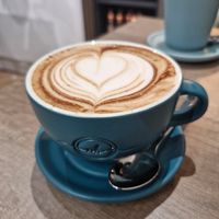 Oat milk cappuccino at Neki Cafe in Knutsford