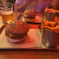 Vegan cheeseburger   at Hoxton Burgers in Prague