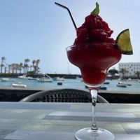 strawberry daiquiri  at Estrella del Charco in Lanzarote